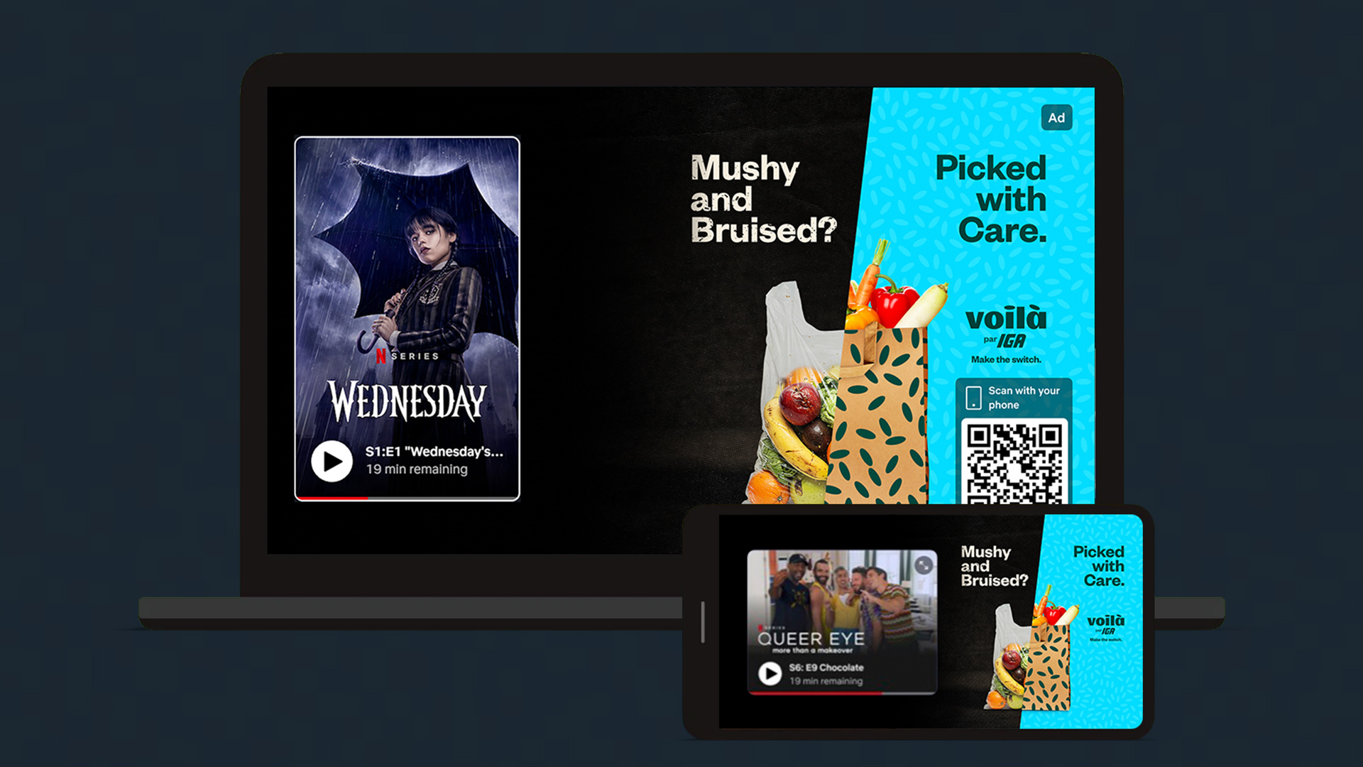 Paused Netflix and Crave ad