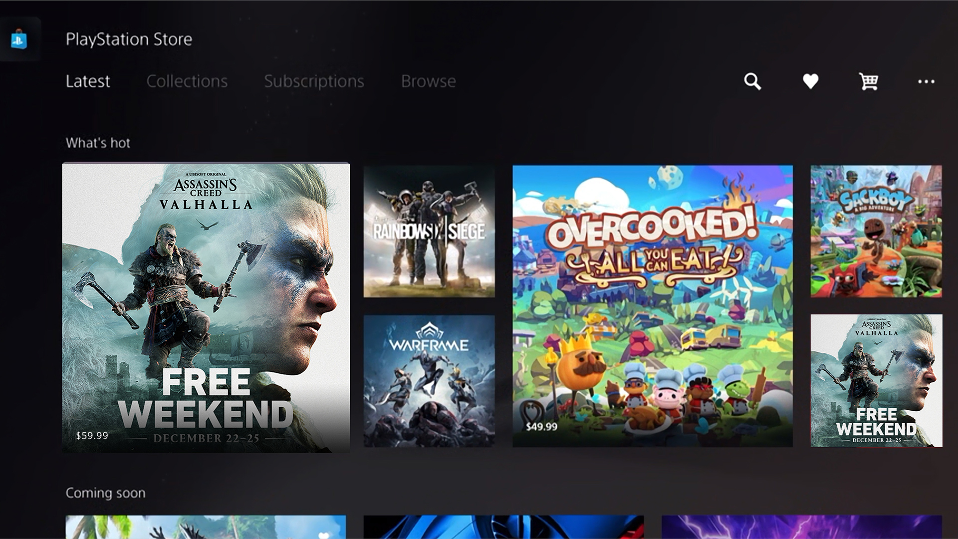 Assassin's Creed Valhalla Free Weekend PlayStation Store placement