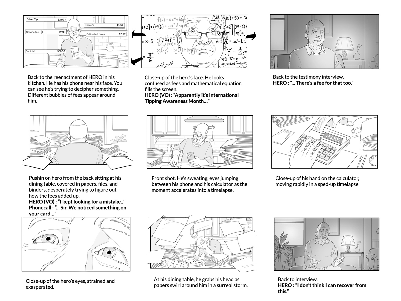 Storyboard frames